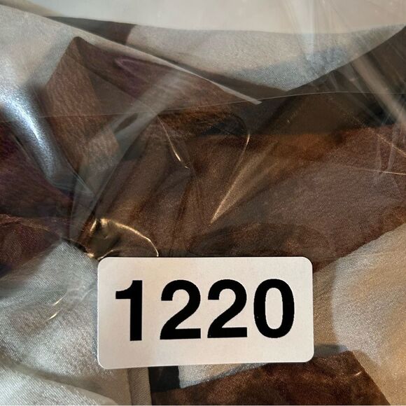 Worth petite ladies dress brown black off white sheath faux wrap silk career - Picture 10 of 13